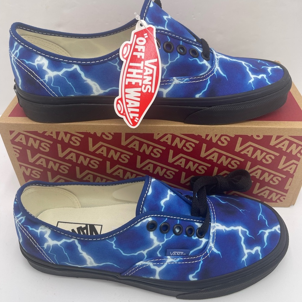 Vans Men’s Authentic (Lightning)
Black/Blue Sneakers
VN0A5H78QFT
 Electric Blue